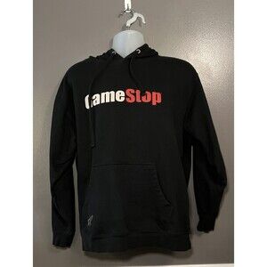 GameStop Hoodie Mens Large Black Pullover Sweatshirt Gamer Adult Kangaroo Pocket